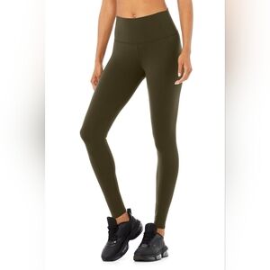 Alo Yoga High Waist Airbrush Legging  Small Dark Olive